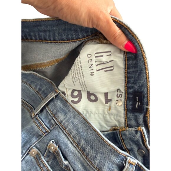 GAP Denim True Skinny Distressed Blue Jeans Size 29 - Picture 4 of 7